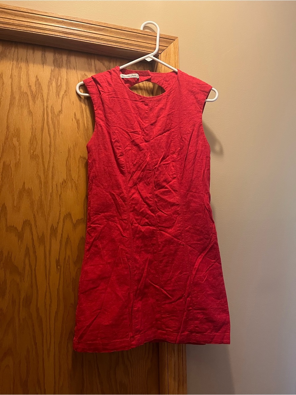 Abercrombie & Fitch Red Linen Sleeveless Tank Dress